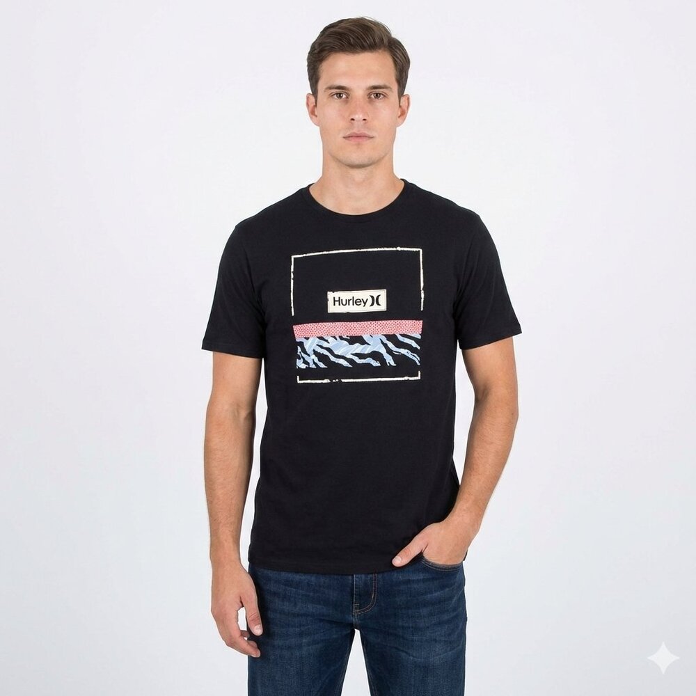 *Hurley Black Graphic T-Shirt